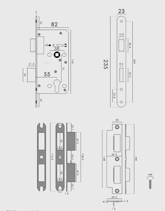 INSTEEKSLOT met gekleurde voorplaat