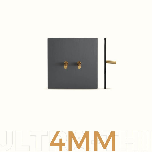 Retro collectie Gun-metal schakelmateriaal gold toggle.