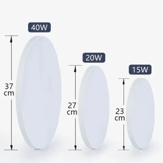 Ronde led plafondlamp met radar sensor.