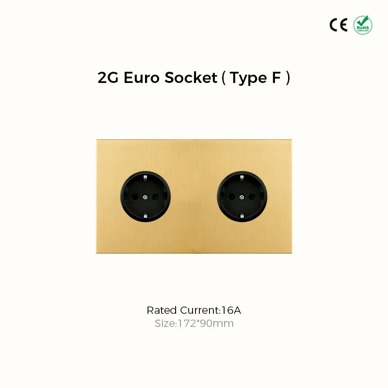 Retro collectie Satin messing schakelmateriaal