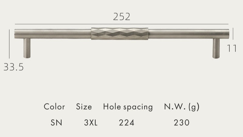 SOLO meubelgreep facet mat nikkel