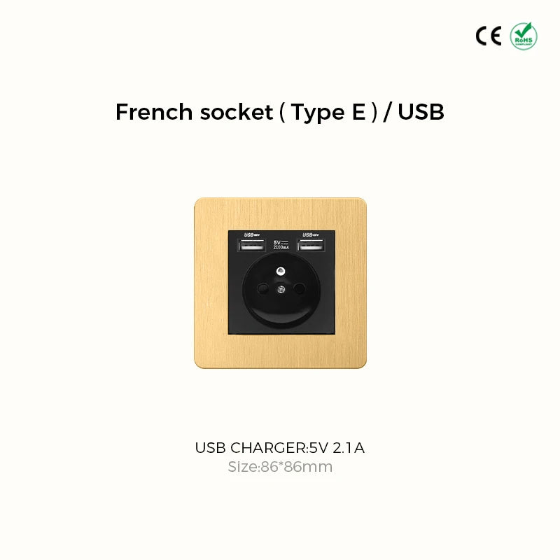 Classic rocker collectie satin messing schakelmateriaal