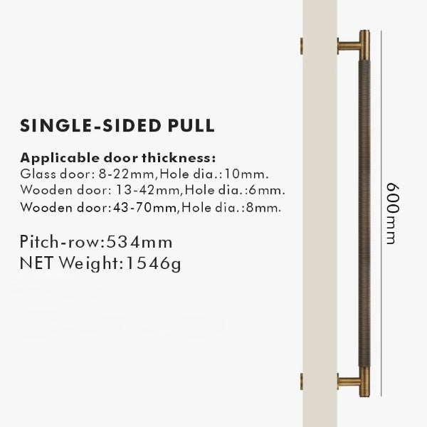 MAVERICK Deurgreep Knurled - Industrieel Design | 300-600mm