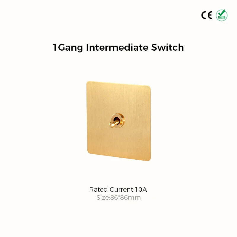 Classic toggle collectie satin messing schakelmateriaal