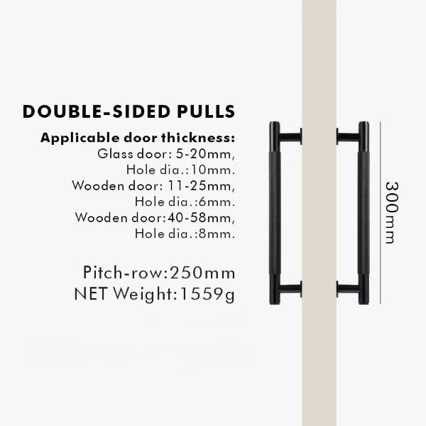 MAVERICK Deurgreep Knurled - Industrieel Design | 300-600mm