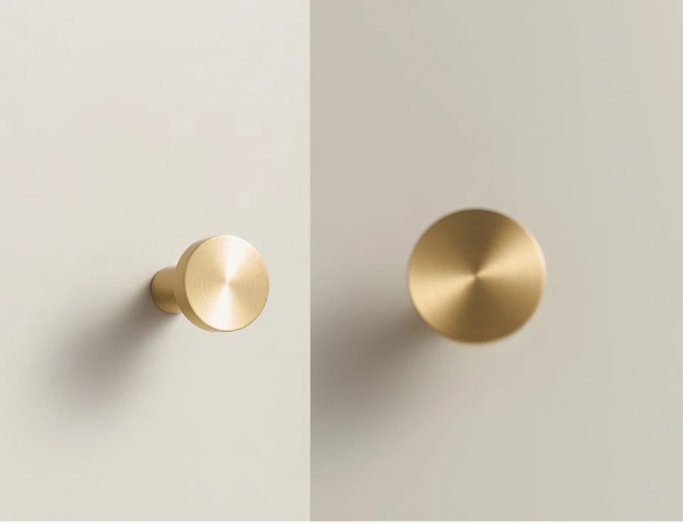 DISK Ronde Meubelknop Plat - Massief Messing | Minimalistisch Design