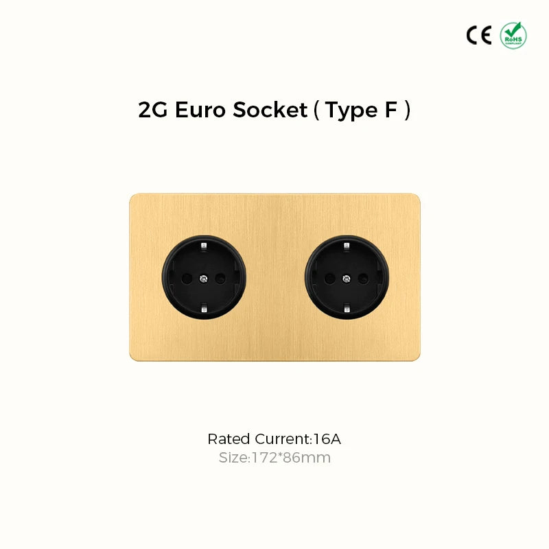 Classic rocker collectie satin messing schakelmateriaal