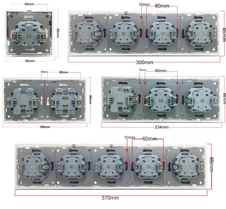 Geborsteld aluminium Zilvergrijs schakelmateriaal