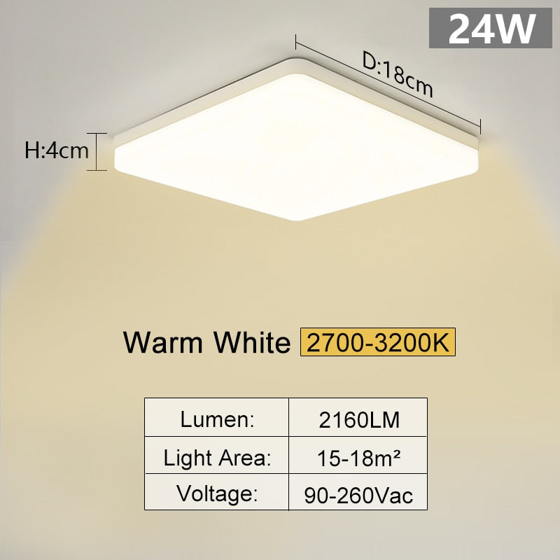 Vierkante led plafondlamp