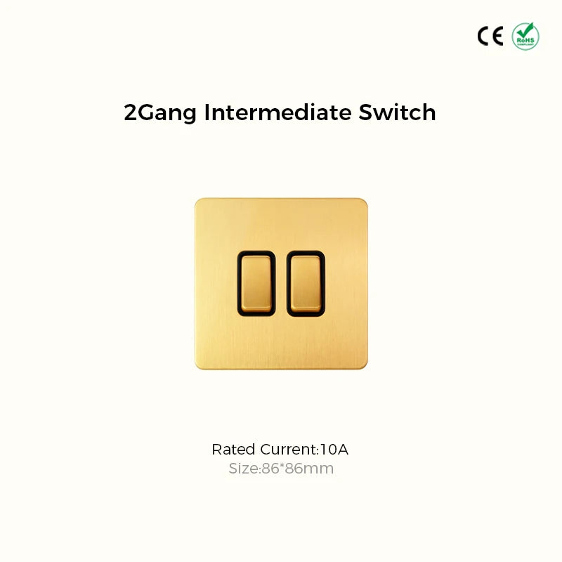 Classic rocker collectie satin messing schakelmateriaal