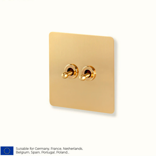 Classic toggle collectie satin messing schakelmateriaal