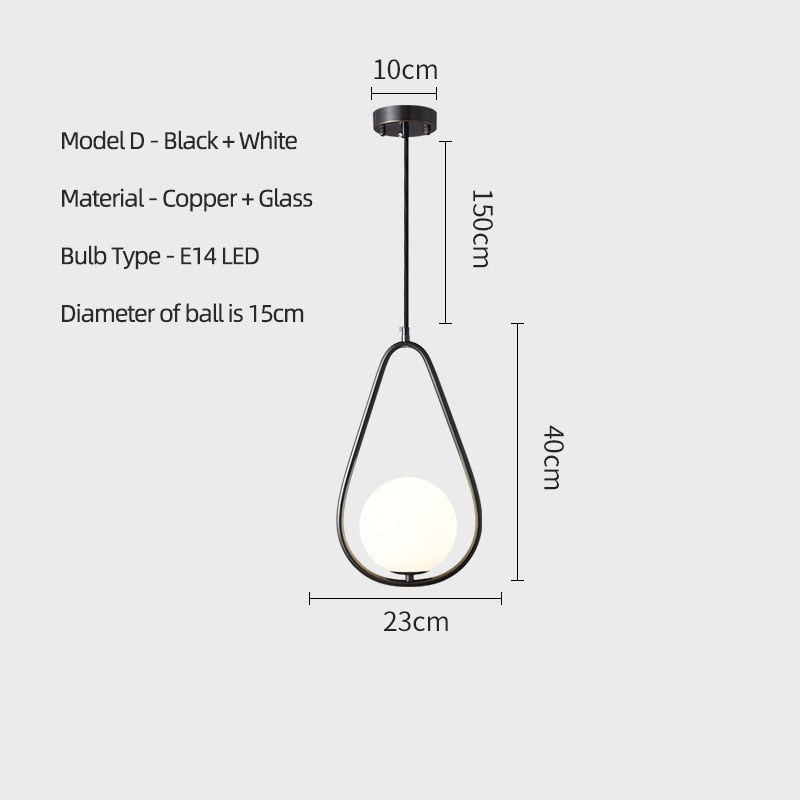 Elegante hanglamp uit messing en glas.