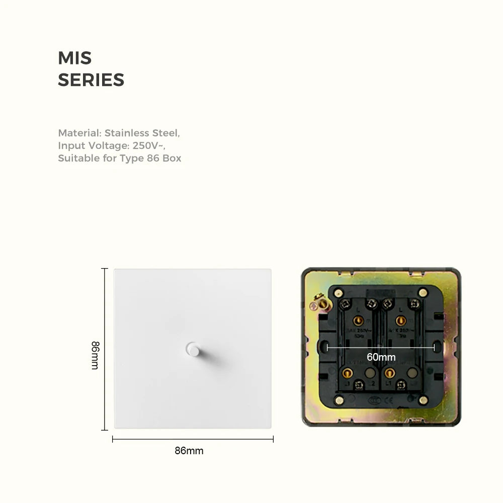 Mat Wit Retro Schakelmateriaal - Luxe Design