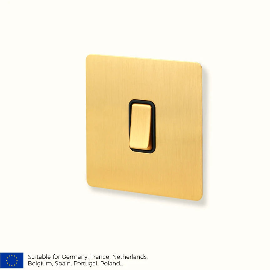 Classic rocker collectie satin messing schakelmateriaal