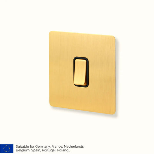 Classic rocker collectie satin messing schakelmateriaal