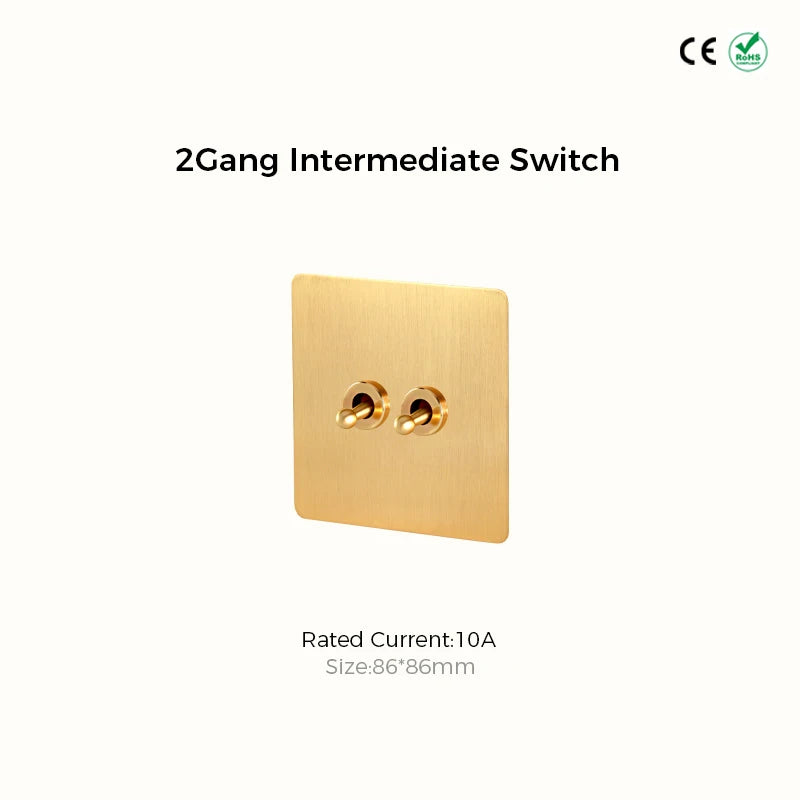 Classic toggle collectie satin messing schakelmateriaal