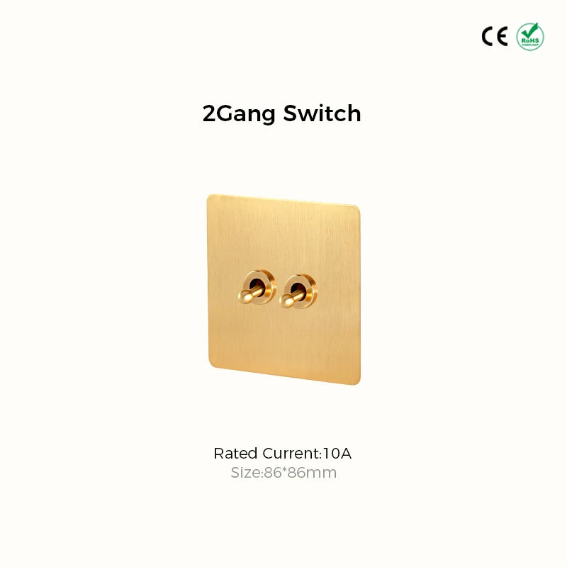 Classic toggle collectie satin messing schakelmateriaal