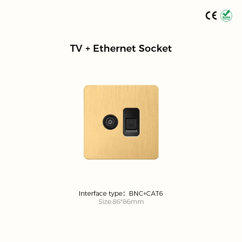 Classic rocker collectie satin messing schakelmateriaal