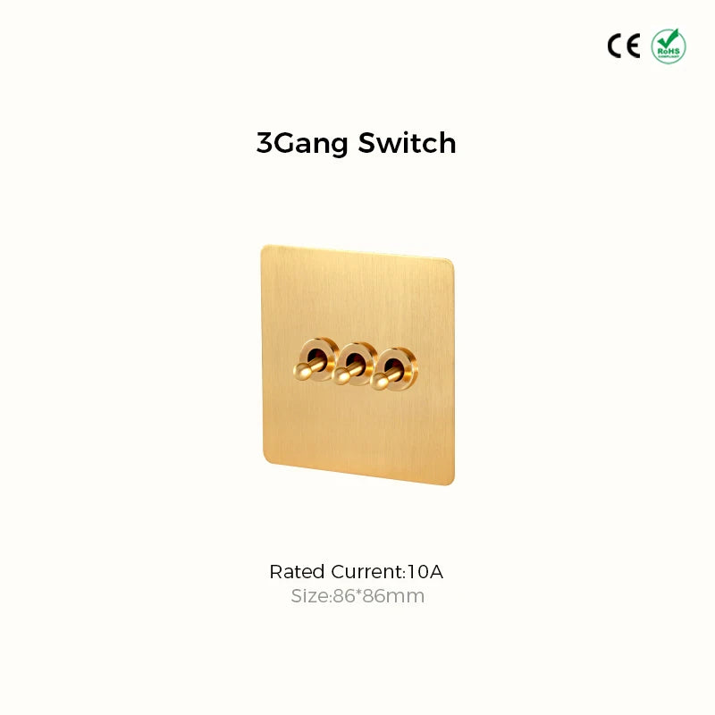 Classic toggle collectie satin messing schakelmateriaal