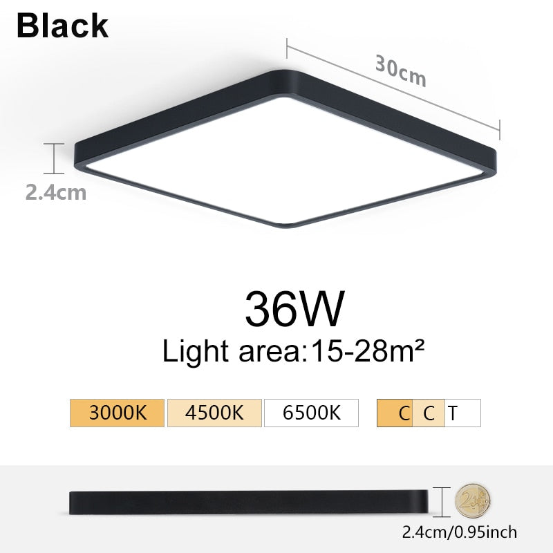 Vierkante led plafondlamp