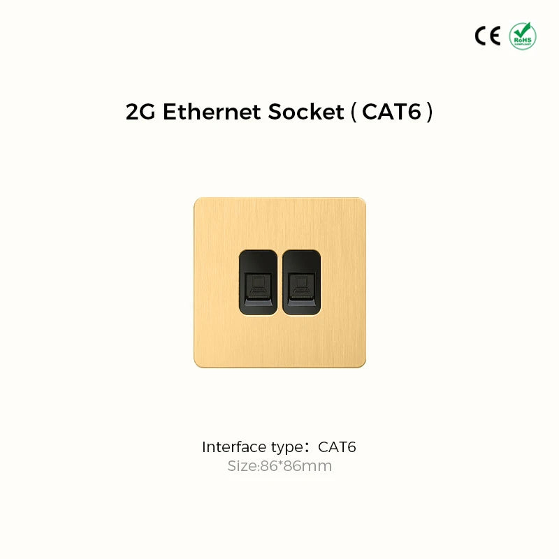 Classic rocker collectie satin messing schakelmateriaal