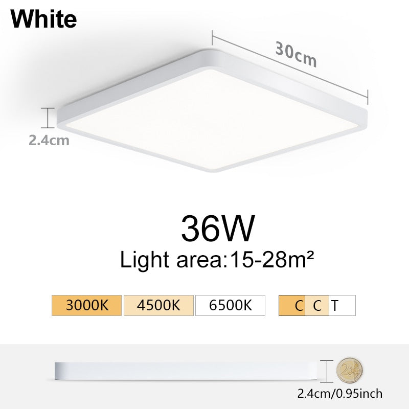 Vierkante led plafondlamp