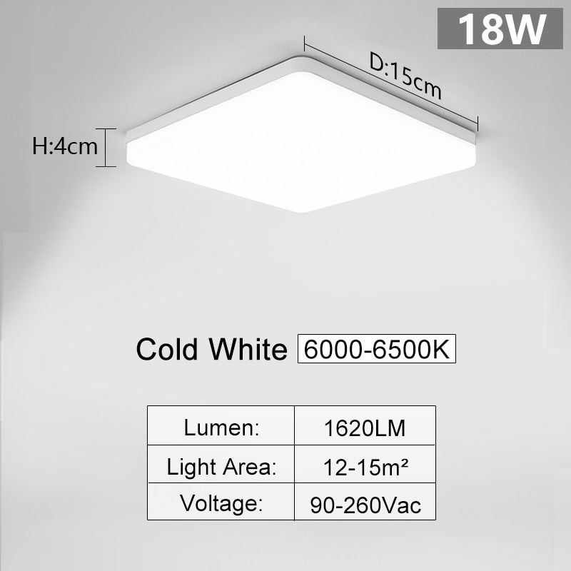 Vierkante led plafondlamp