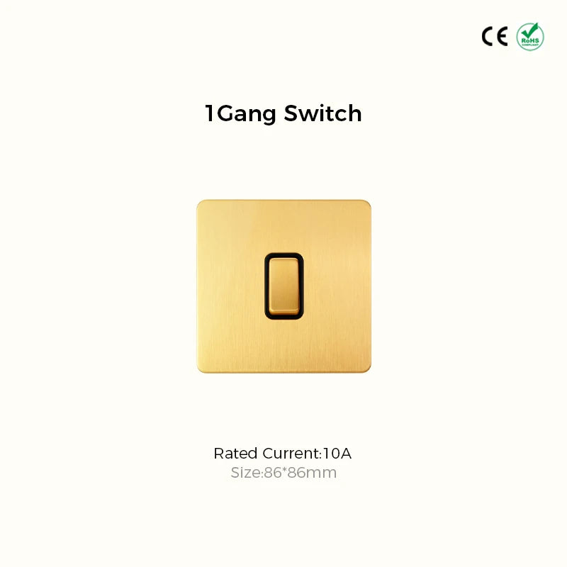 Classic rocker collectie satin messing schakelmateriaal