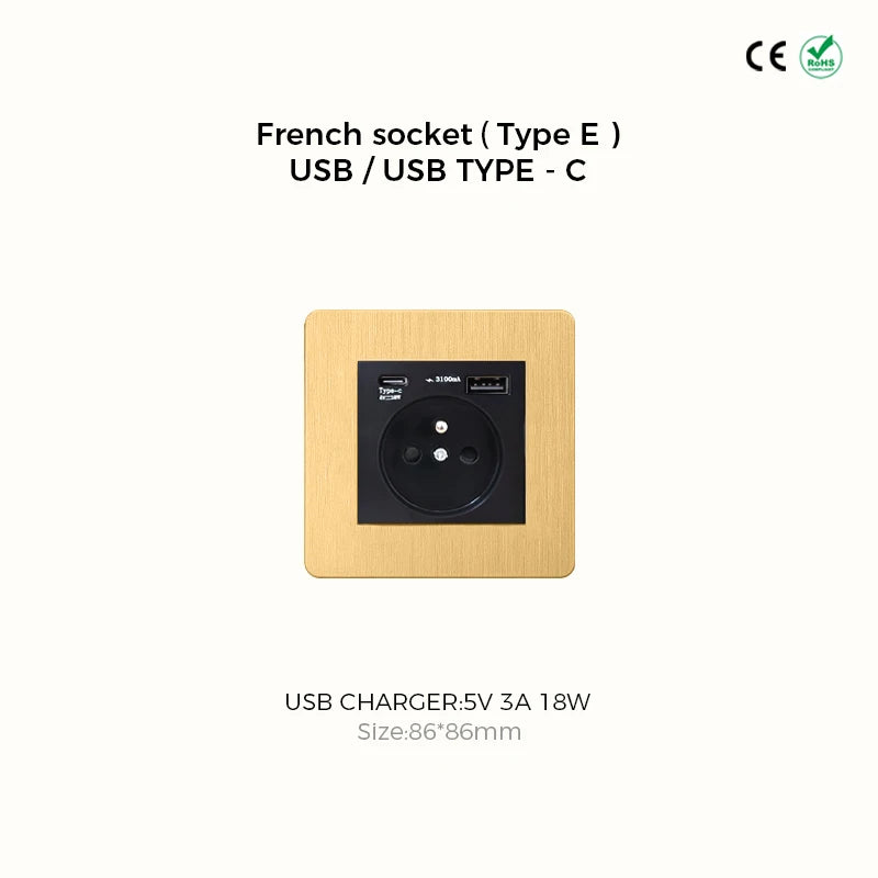 Classic rocker collectie satin messing schakelmateriaal