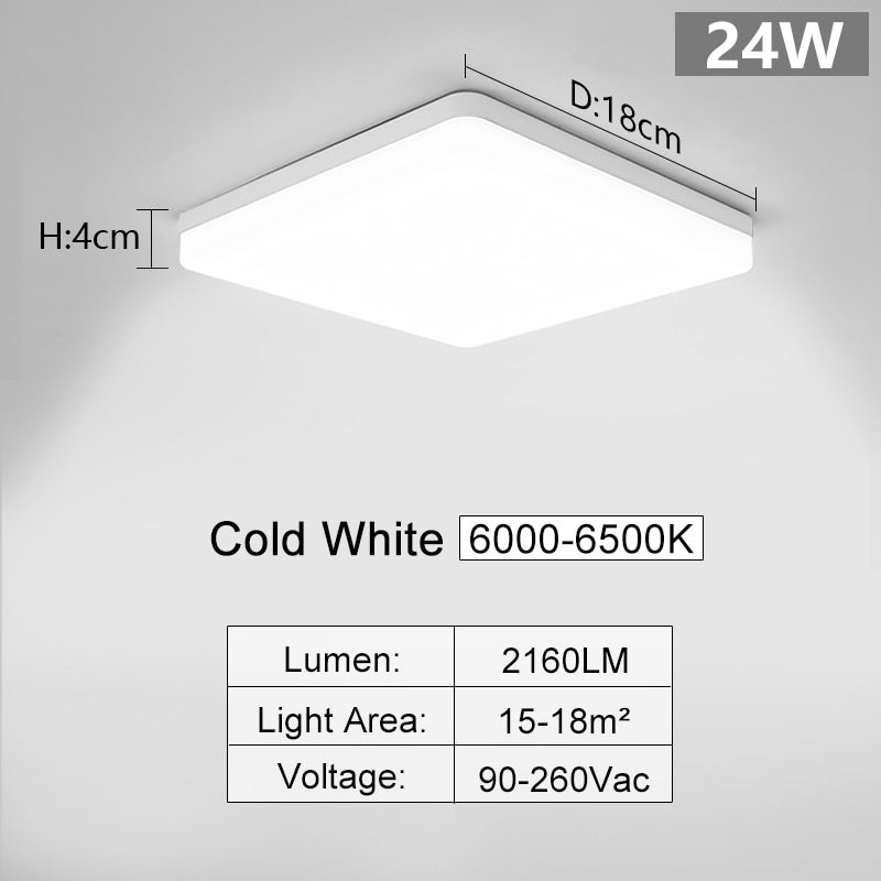 Vierkante led plafondlamp