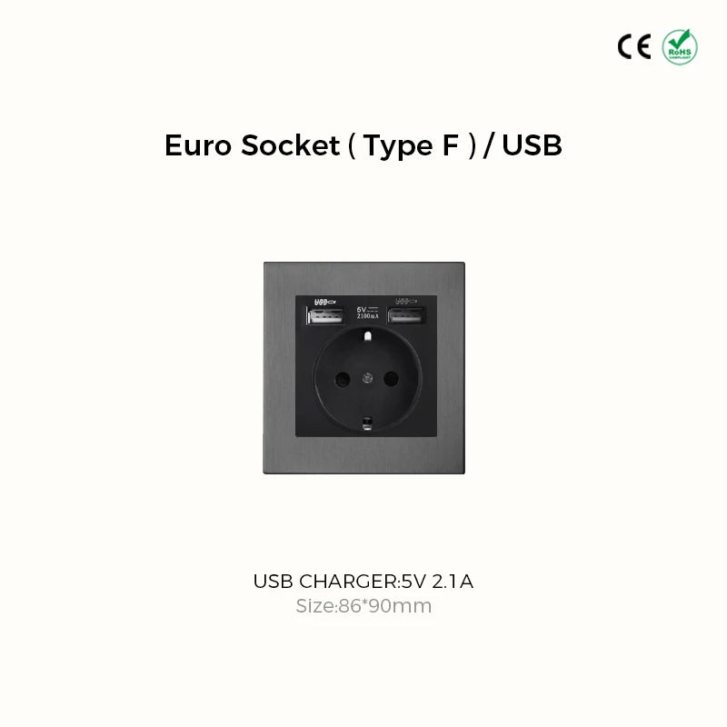 Retro collectie Gun-metal schakelmateriaal