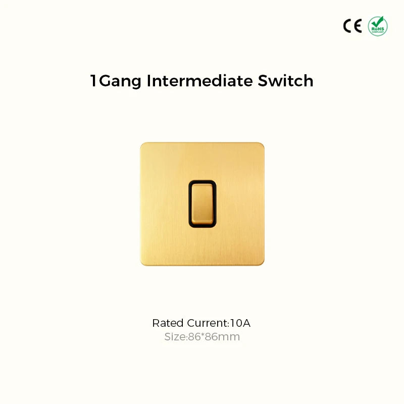 Classic rocker collectie satin messing schakelmateriaal