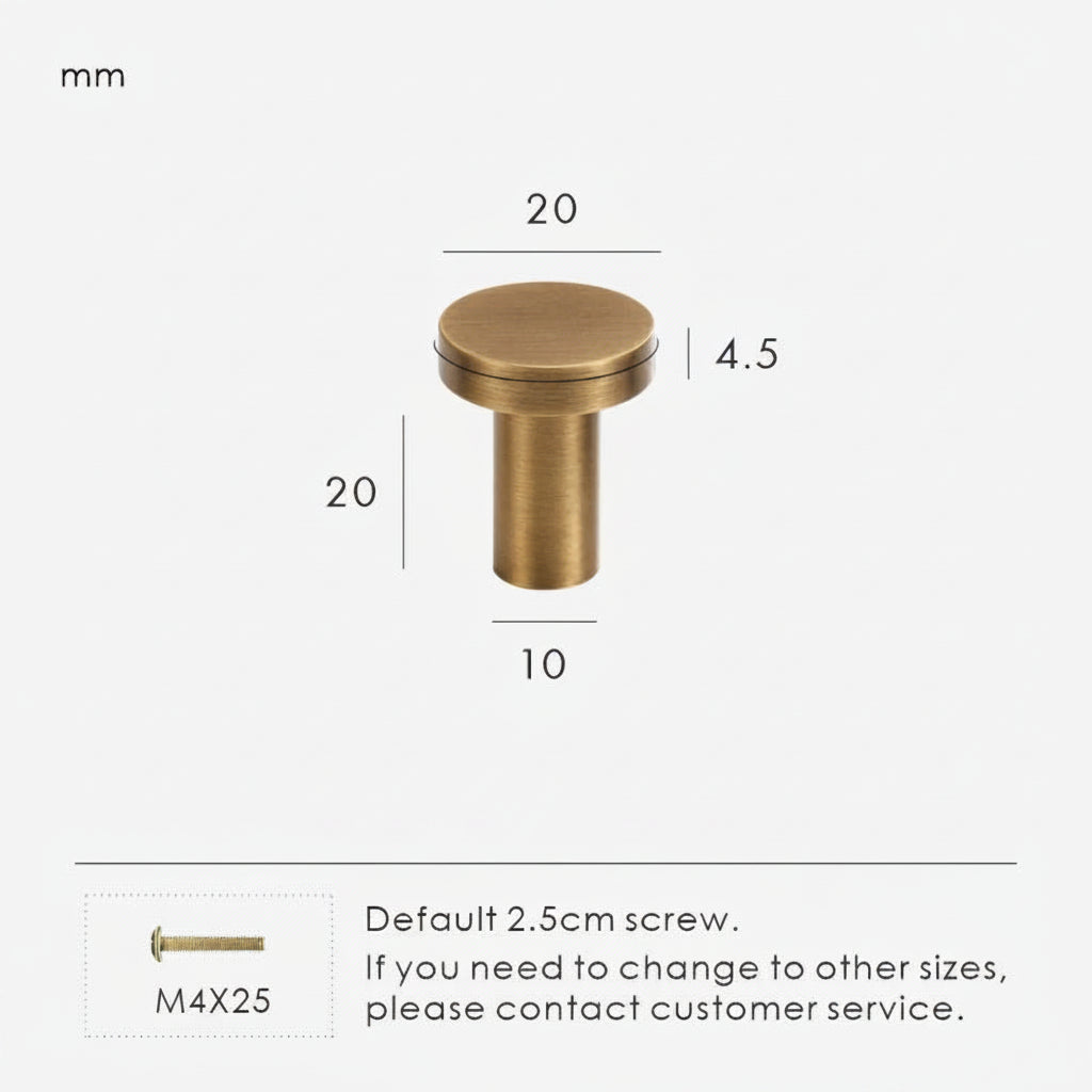 DISK Ronde Meubelknop Plat - Massief Messing | Minimalistisch Design