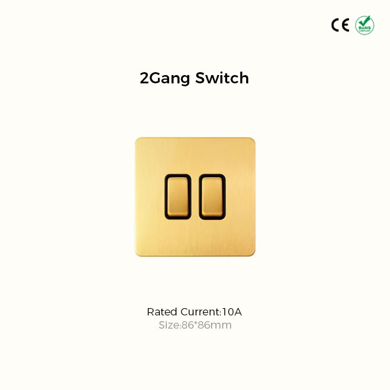 Classic rocker collectie satin messing schakelmateriaal