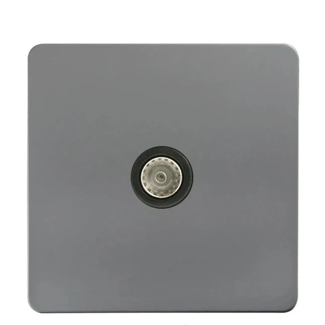 vierkant inbouw tv stopcontact in gun metal