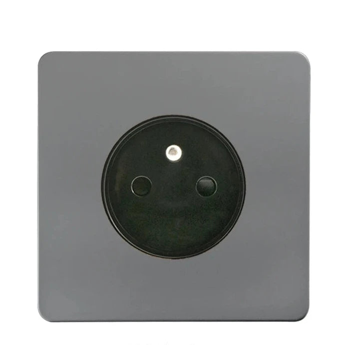 vierkant inbouw stopcontact frans in gun metal