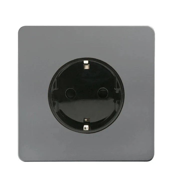 vierkant gun metal inbouw stopcontact