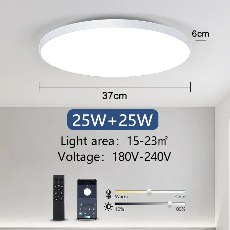 Stijlvolle platte ronde Smart plafondlamp